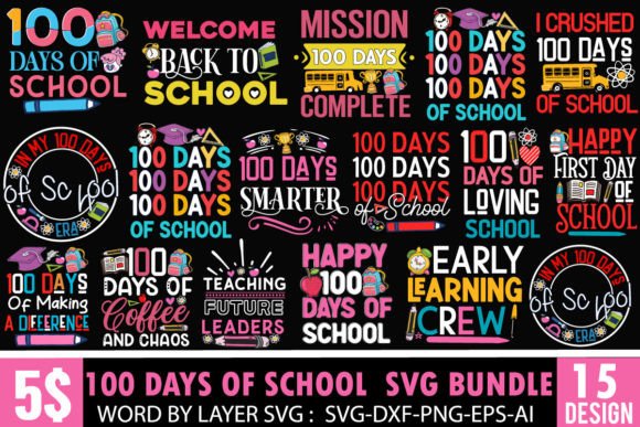 100 Days of School SVG Bundle & School SVG: Creative, Time-Saving Resources for Teachers and Crafters