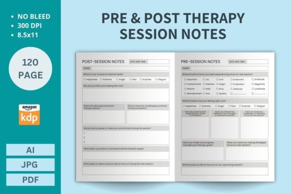 Pre Post Therapy Session Notes KDP: A Practical, Print-Ready Tool for Mental Health Professionals and Self-Guided Growth