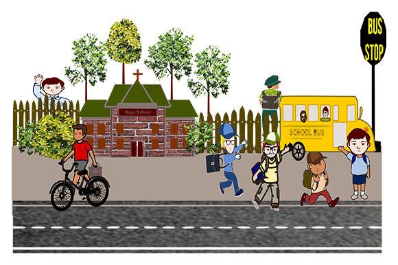School 1 Background: Back-to-School PNG