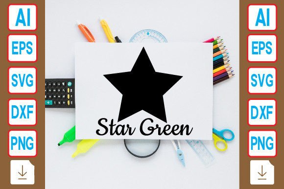 Star Green Back to School SVG Cut Files