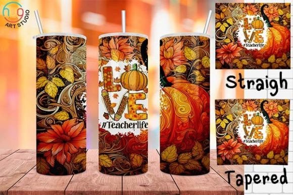 Teacher Pumpkin Life 20oz Skinny Tumbler